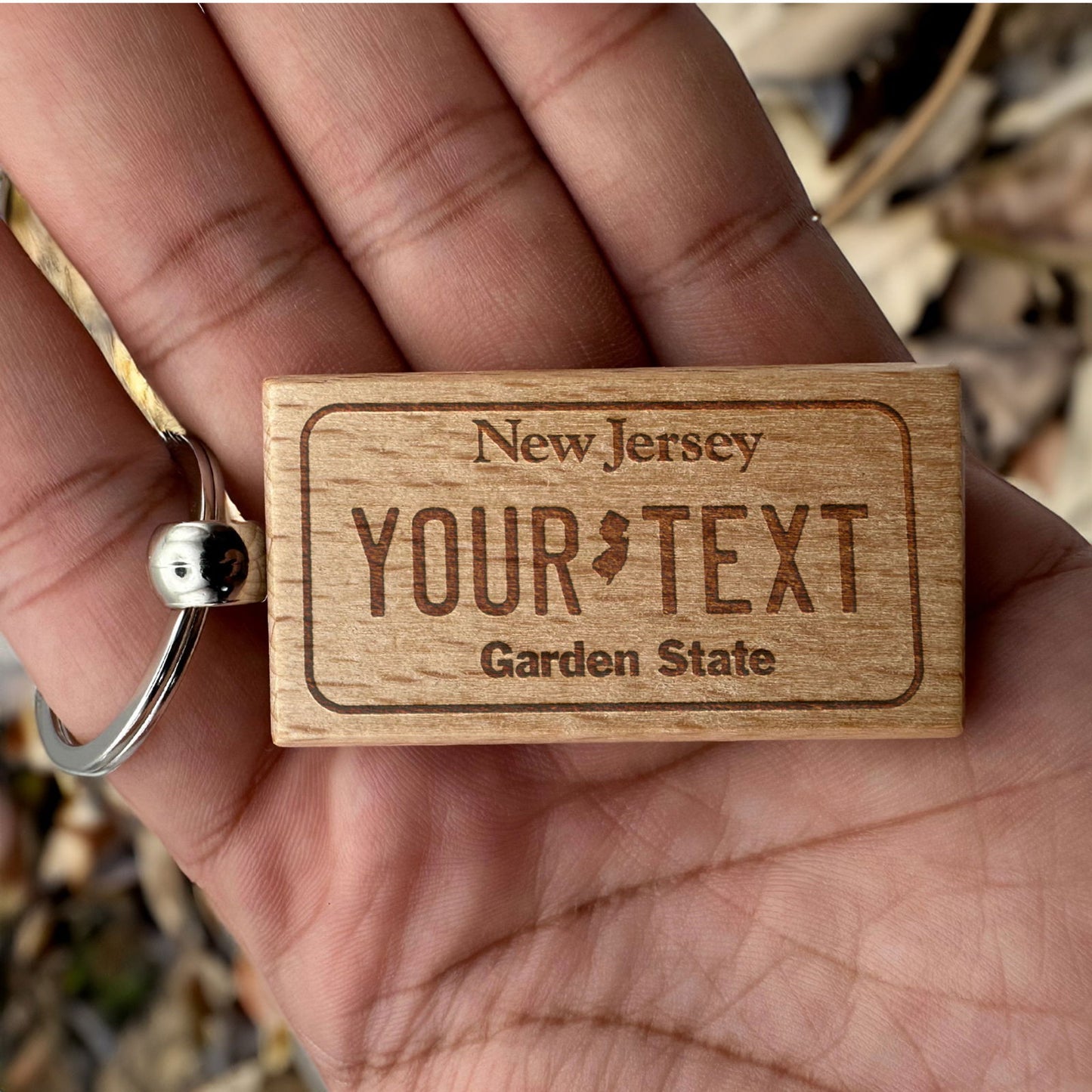 Wooden License Plate Keychain - Harkak Creative