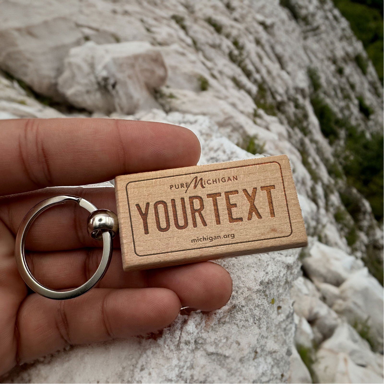 Wooden License Plate Keychain - Harkak Creative