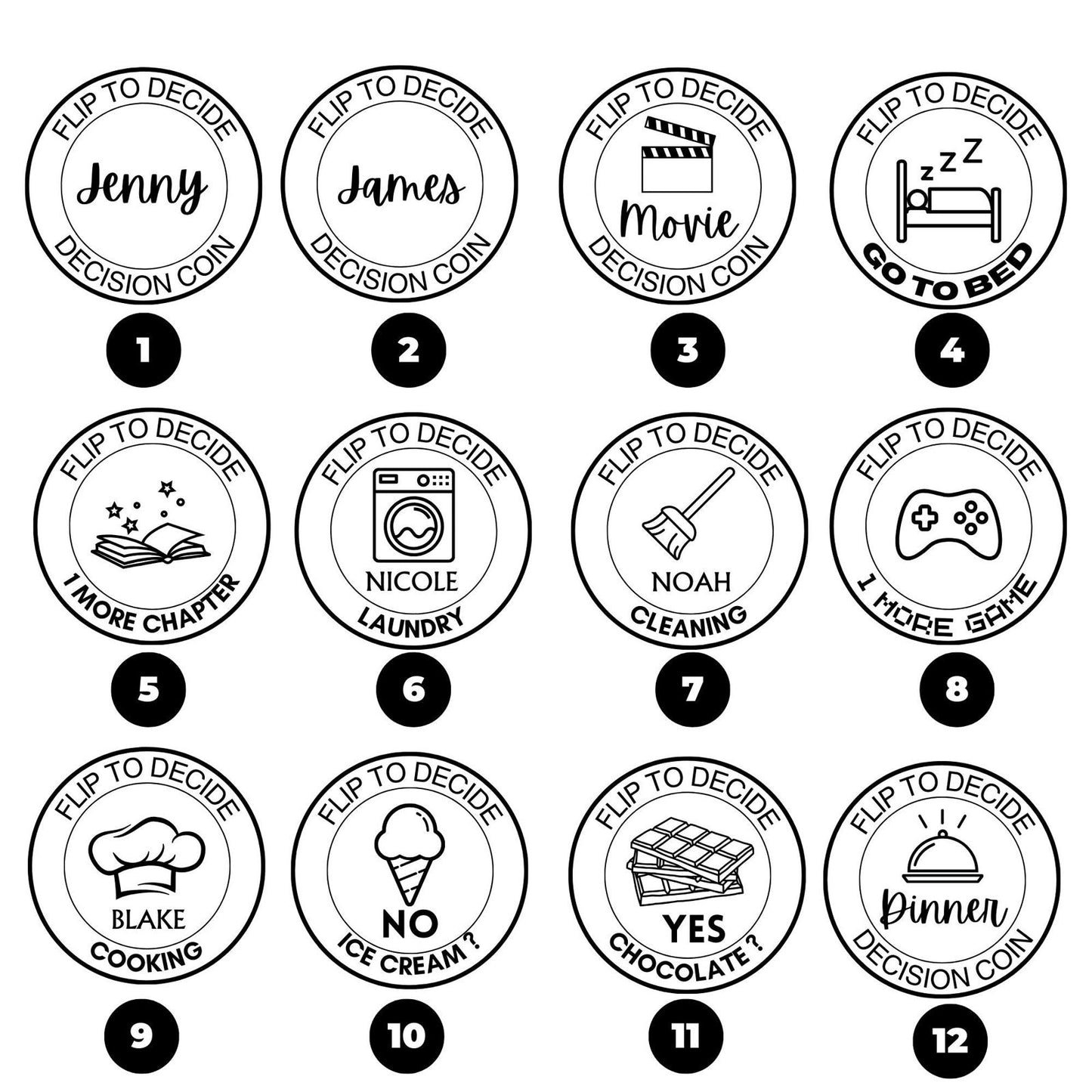 Young couple gifts - decision Flip Coin - Harkak Creative