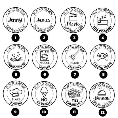 Young couple gifts - decision Flip Coin - Harkak Creative