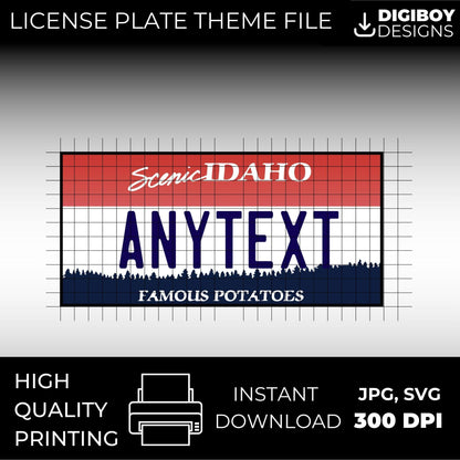 Idaho USA License Plate File