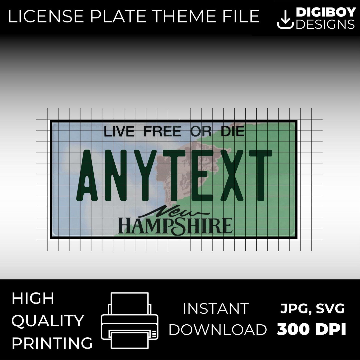 New Hampshire USA License Plate File