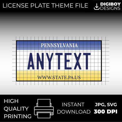 Pennsylvania USA License Plate File