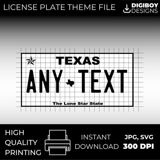 Texas USA License Plate File