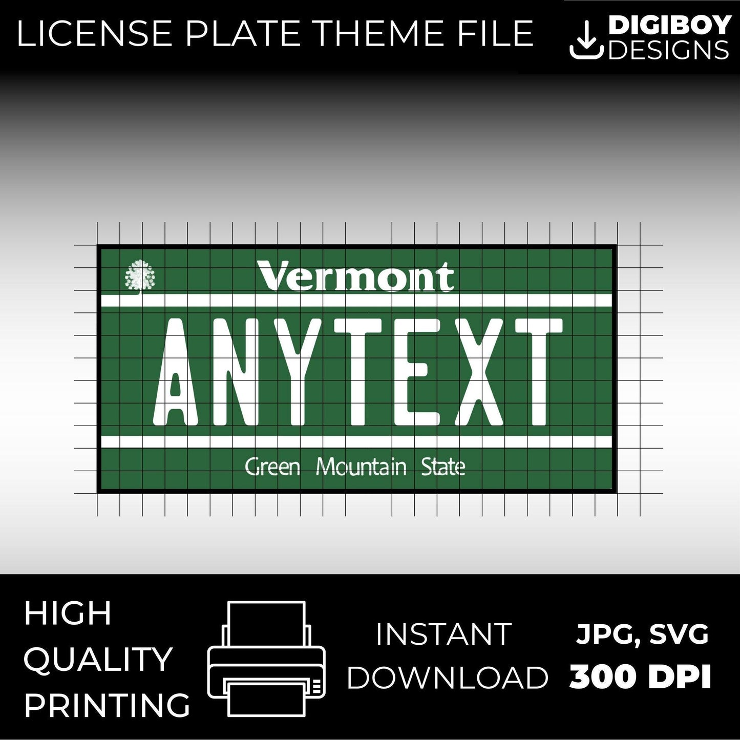 Vermont USA License Plate File