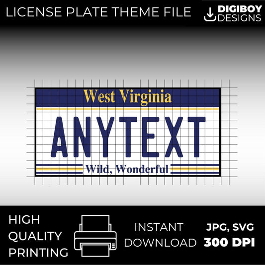 West Virginia USA License Plate File