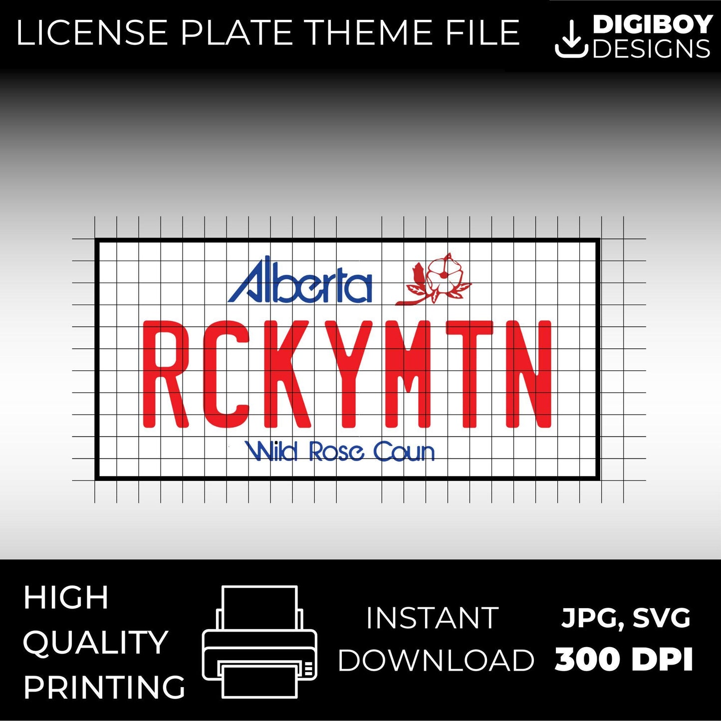 Alberta AB Canada Blank License Plate Inspired Downloadable Printable High-Quality 300dpi DIY Unique Project svg, Silhouette