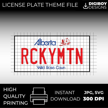 Alberta AB Canada Blank License Plate Inspired Downloadable Printable High-Quality 300dpi DIY Unique Project svg, Silhouette