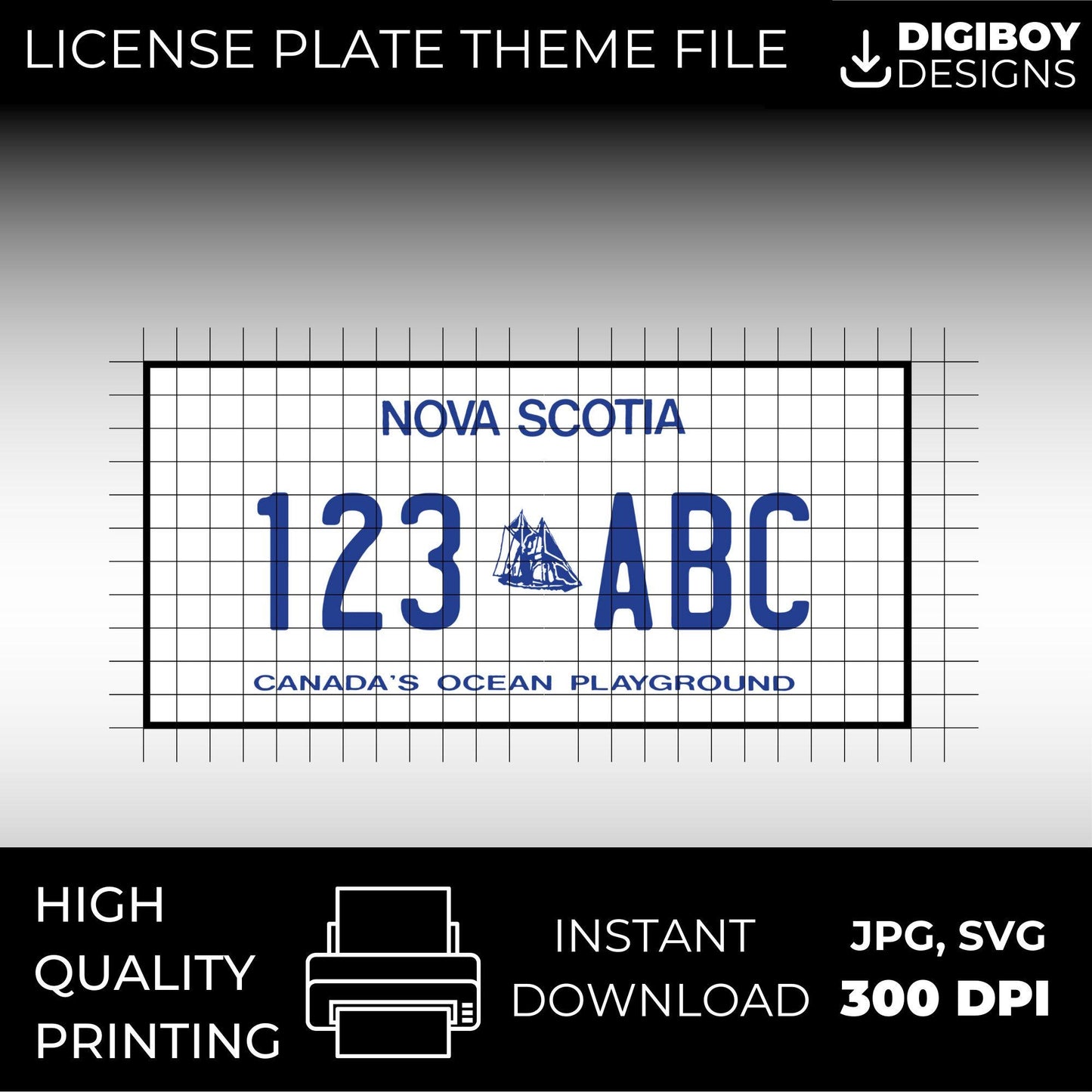 Nova Scotia NS Canada Blank License Plate Inspired Downloadable Printable High-Quality 300dpi DIY Unique Project svg, Silhouette