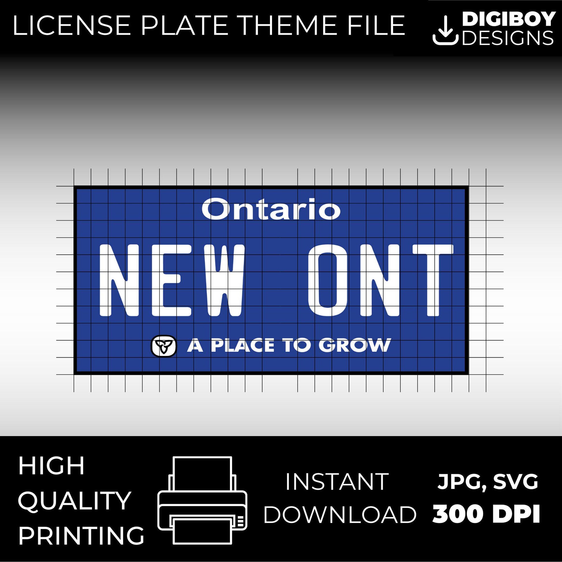 Ontario New ON Canada Blank License Plate Inspired Downloadable Printable High-Quality 300dpi Unique Project svg, Silhouette