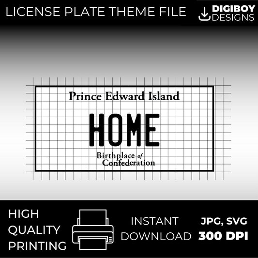 Prince Edward Island PE Canada Blank License Plate Inspired Downloadable Printable High-Quality 300dpi DIY Unique Project svg, Silhouette