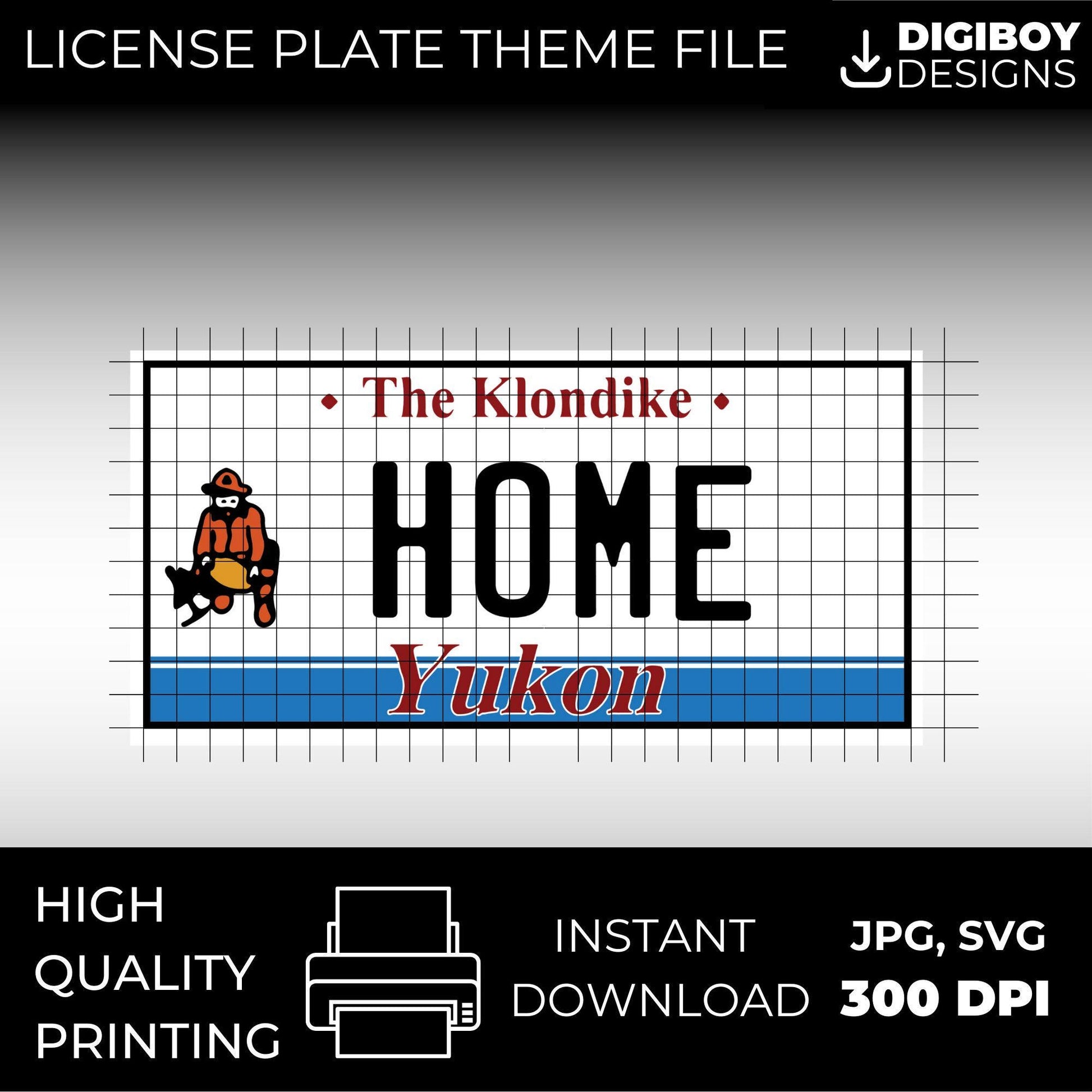 Yukon YT Canada Blank License Plate Inspired Downloadable Printable High-Quality 300dpi Unique Project svg, Silhouette