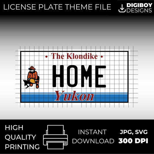 Yukon YT Canada Blank License Plate Inspired Downloadable Printable High-Quality 300dpi Unique Project svg, Silhouette