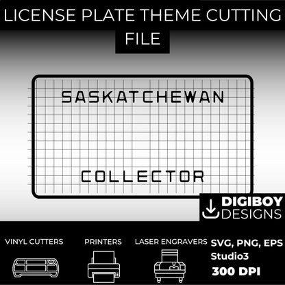 Saskatchewan Collectors SK Canada Blank License Plate Inspired Downloadable Printable High-Quality 300dpi Project svg, Cricut, Silhouette