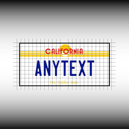 California USA License Plate File