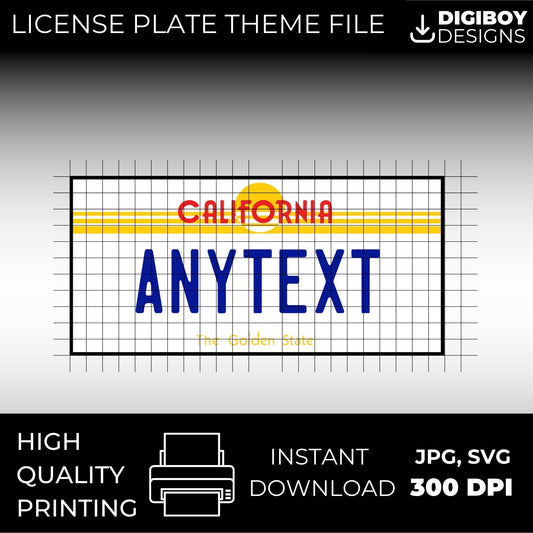 California USA License Plate File