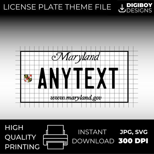 Maryland USA License Plate File