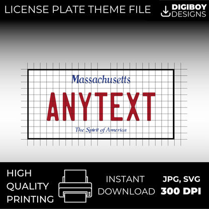 Massachusetts USA License Plate File