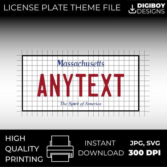 Massachusetts USA License Plate File