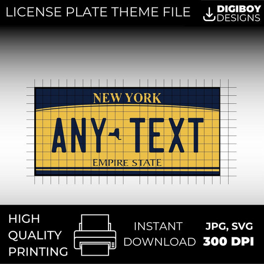 New York USA License Plate File