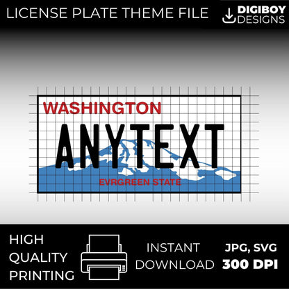 Washington USA License Plate File