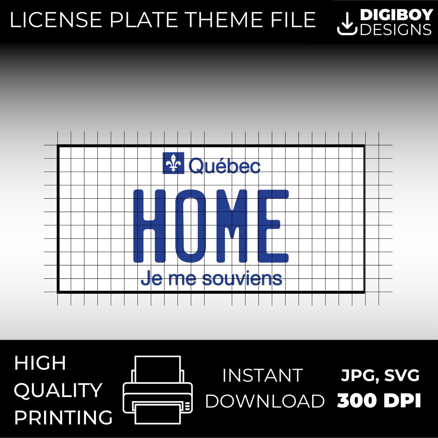 Quebec QC Canada Blank License Plate Inspired Downloadable Printable High-Quality 300dpi Unique Project svg, Silhouette