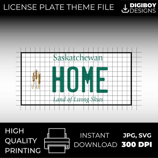 Saskatchewan SK Canada Blank License Plate Inspired Downloadable Printable High-Quality 300dpi DIY Unique Project svg, Silhouette