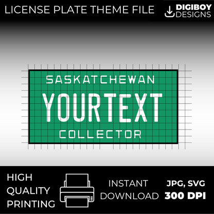 Saskatchewan Collectors Canada Blank License Plate File