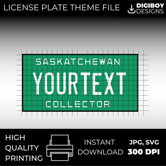 Saskatchewan Collectors License Plate SK Canada Blank Inspired Downloadable Printable High-Quality 300dpi DIY Unique Project svg, Silhouette