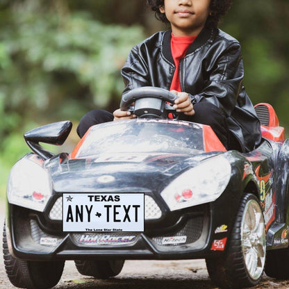 Custom Texas Mini License Plates for Toy Cars, RC Cars, Kids Push Cars, Personalized Stickers for Scrapbooking and Travel Themed Projects