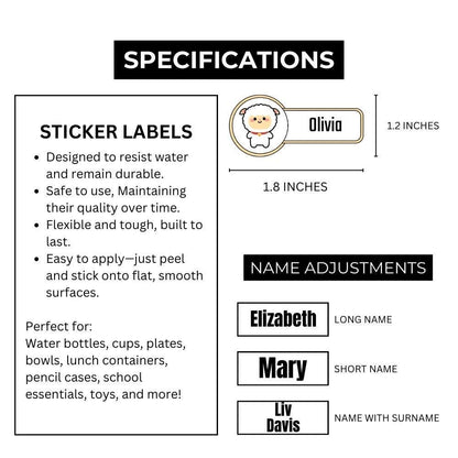 Durable Personalized Label Stickers